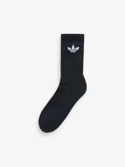 Zwart - adidas Originals verpakking van 6 Trefoil enkelsokken