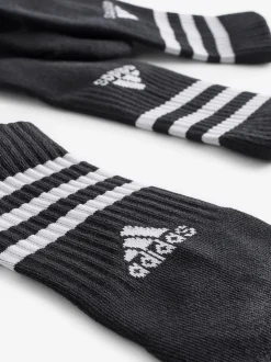 Zwart - adidas 3-strepen lange sokken 3 stuks
