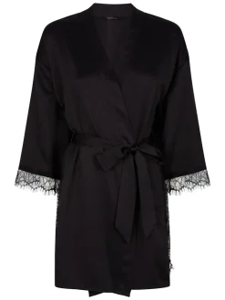 Zwart - Ann Summers Cherryann satijnen kimono