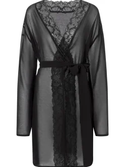 Zwart - Ann Summers The Promising Chiffon Robe