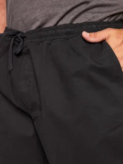 Zwart - BadRhino Big & Tall Stretch Elasticated Waist Chinos Shorts