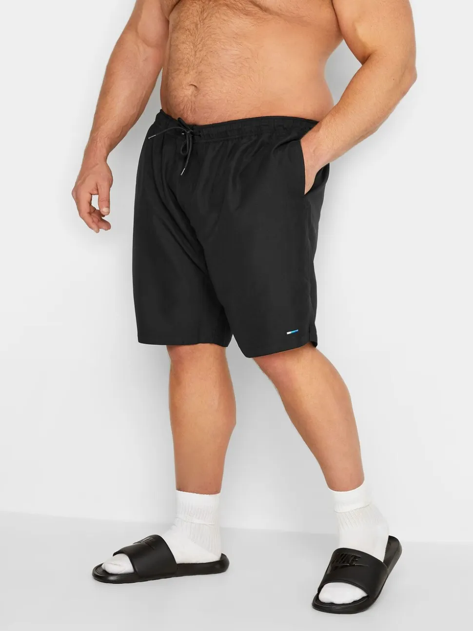 Zwart - BadRhino Big & Tall effen zwemshorts