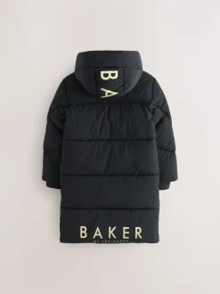 Zwart - Baker by Ted Baker meisjes regenbestendige gewatteerde lange jas