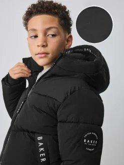 Zwart - Baker by Ted Baker Regenbestendig Gevoerd jack