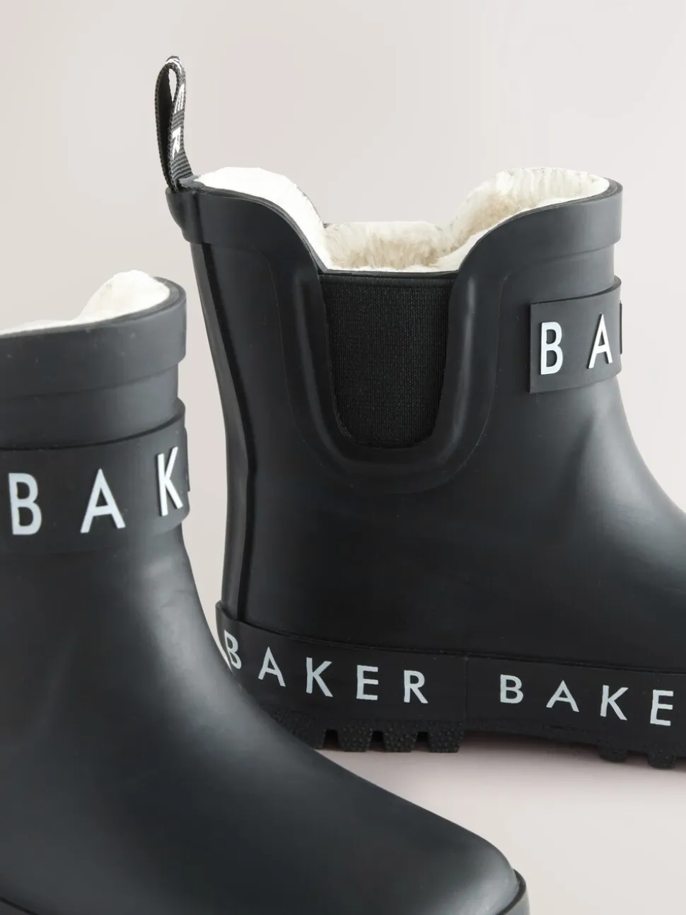 Zwart - Baker by Ted Baker - gevoerde regenlaarzen van imitatiebont voor jongens