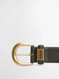 Zwart - Barbour® Clyde leren riem