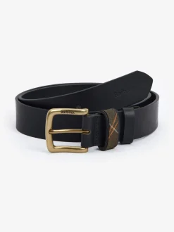 Zwart - Barbour® Esk Leren Tartan Riem