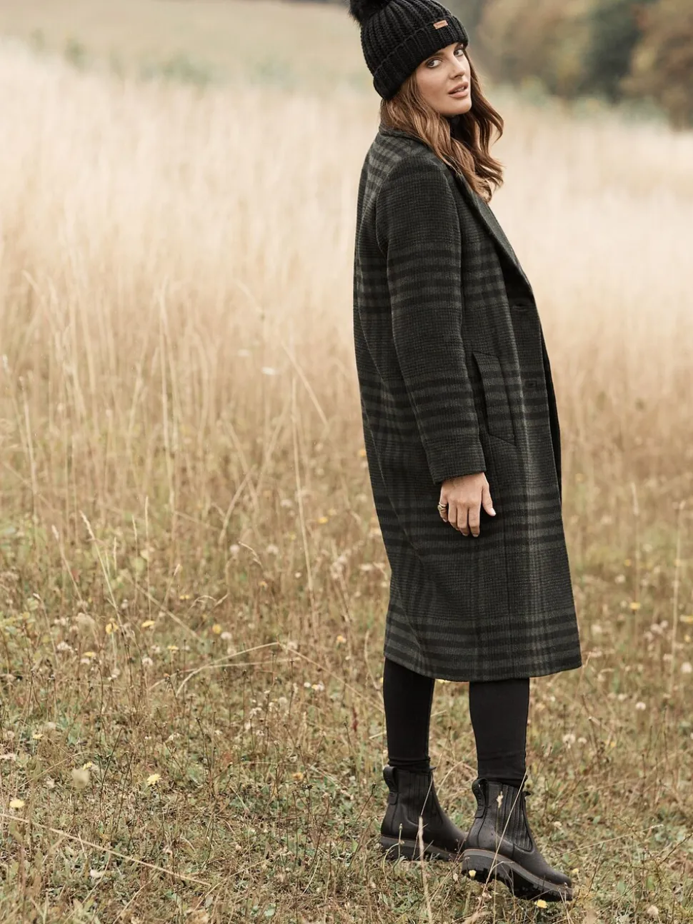 Zwart - Barbour® Saltburn beanie-muts met pompon