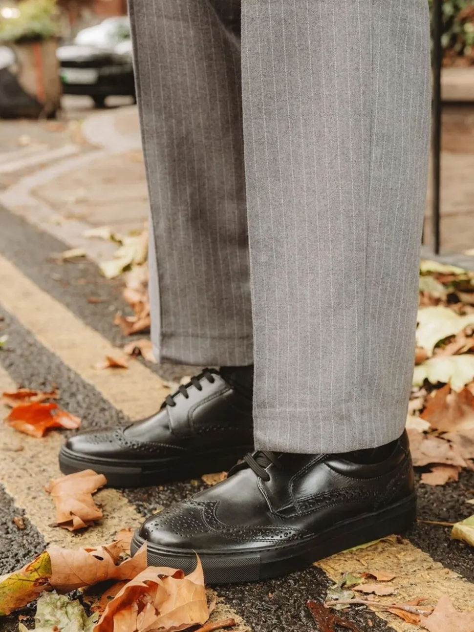Zwart - Base London Clapton Brogue Trainer