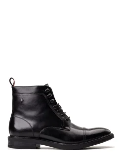 Zwart - Base London Plymouth Toe Cap Boot
