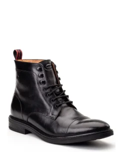 Zwart - Base London Plymouth Toe Cap Boot