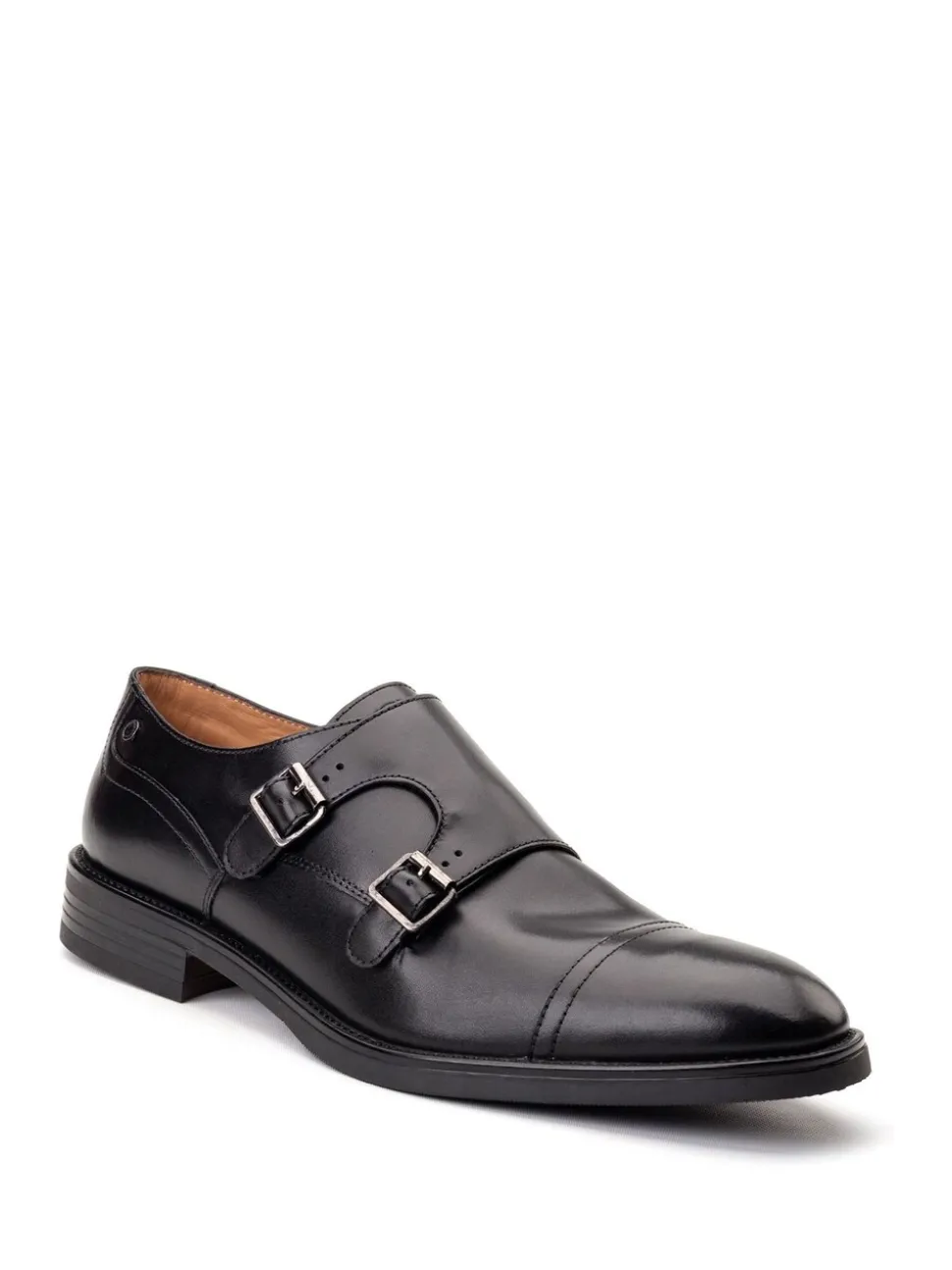 Zwart - Base London Taper Monk Shoe