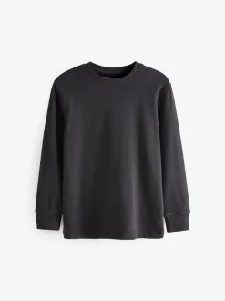 Zwart - Behaaglijk T-shirt met lange mouwen (3-16 jr)