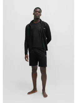 Zwart - BOSS Regular-Fit stretchy Short met Logo
