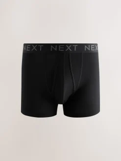 Zwart - Boxershorts van katoenrijk materiaal met A-voorkant