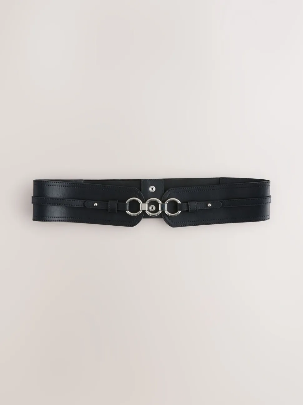 Zwart - Brede riem in korsetstijl
