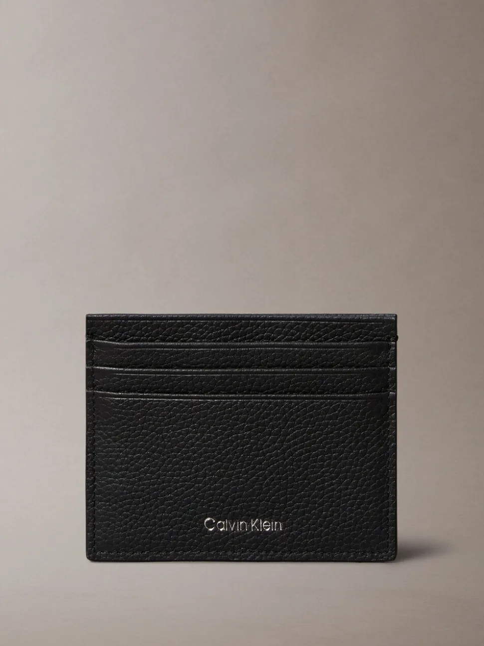 Zwart - Calvin Klein Foil Embossed Logo Card Holder