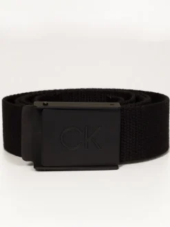 Zwart - Calvin Klein Golf Monogram Buckle Belt