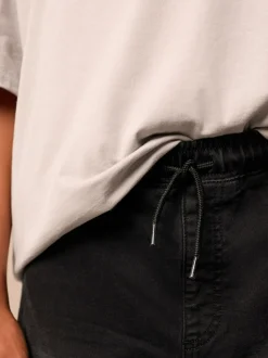 Zwart - Cargo jeans met elastische taille (3-16 jr)