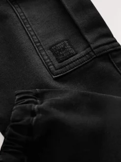 Zwart - Cargo jeans met elastische taille (3-16 jr)