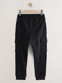 Zwart - Cargo joggingbroek met hoog katoengehalte (3-16jr)