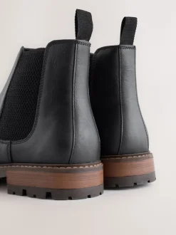 Zwart - Casual leren chelsea-laars