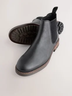 Zwart - Casual leren chelsea-laars
