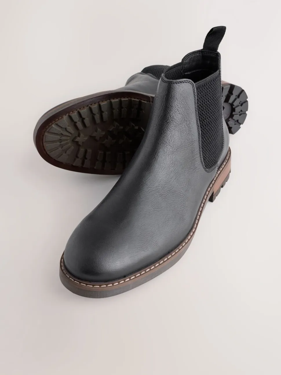 Zwart - Casual leren chelsea-laars
