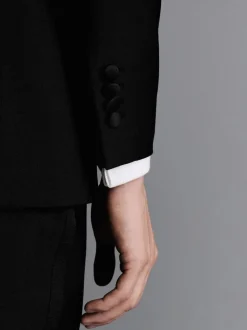 Zwart - Charles Tyrwhitt - Slim-fit dinercolbert met sjaalrevers