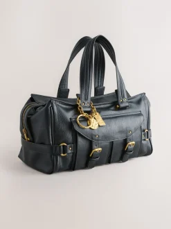 Zwart - Charm Buckle Hand Held Bag