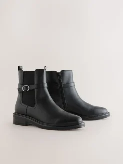 Zwart - Chelsea Boots met gesp