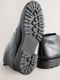 Zwart - Chunky Leather Chukka Boots
