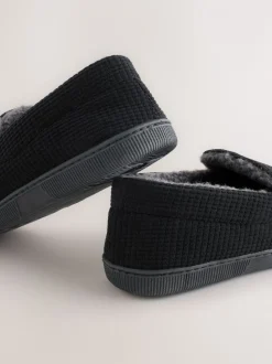 Zwart - Closed Back Textured Slippers
