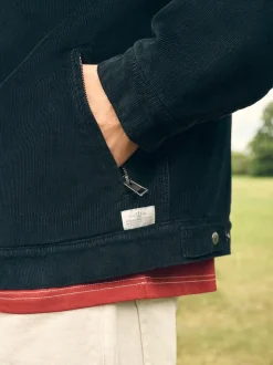 Zwart - Corduroy Borg Lined Jacket