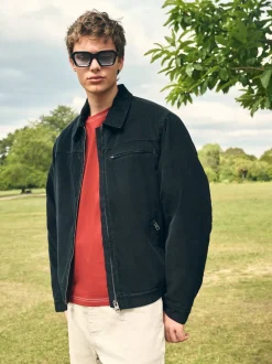Zwart - Corduroy Borg Lined Jacket
