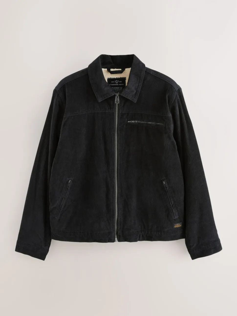 Zwart - Corduroy Borg Lined Jacket