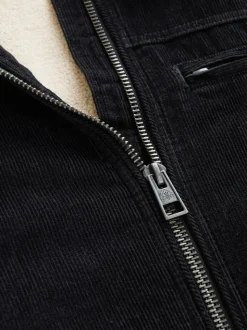 Zwart - Corduroy Borg Lined Jacket