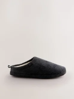Zwart - Corduroy pantoffelmuiltjes