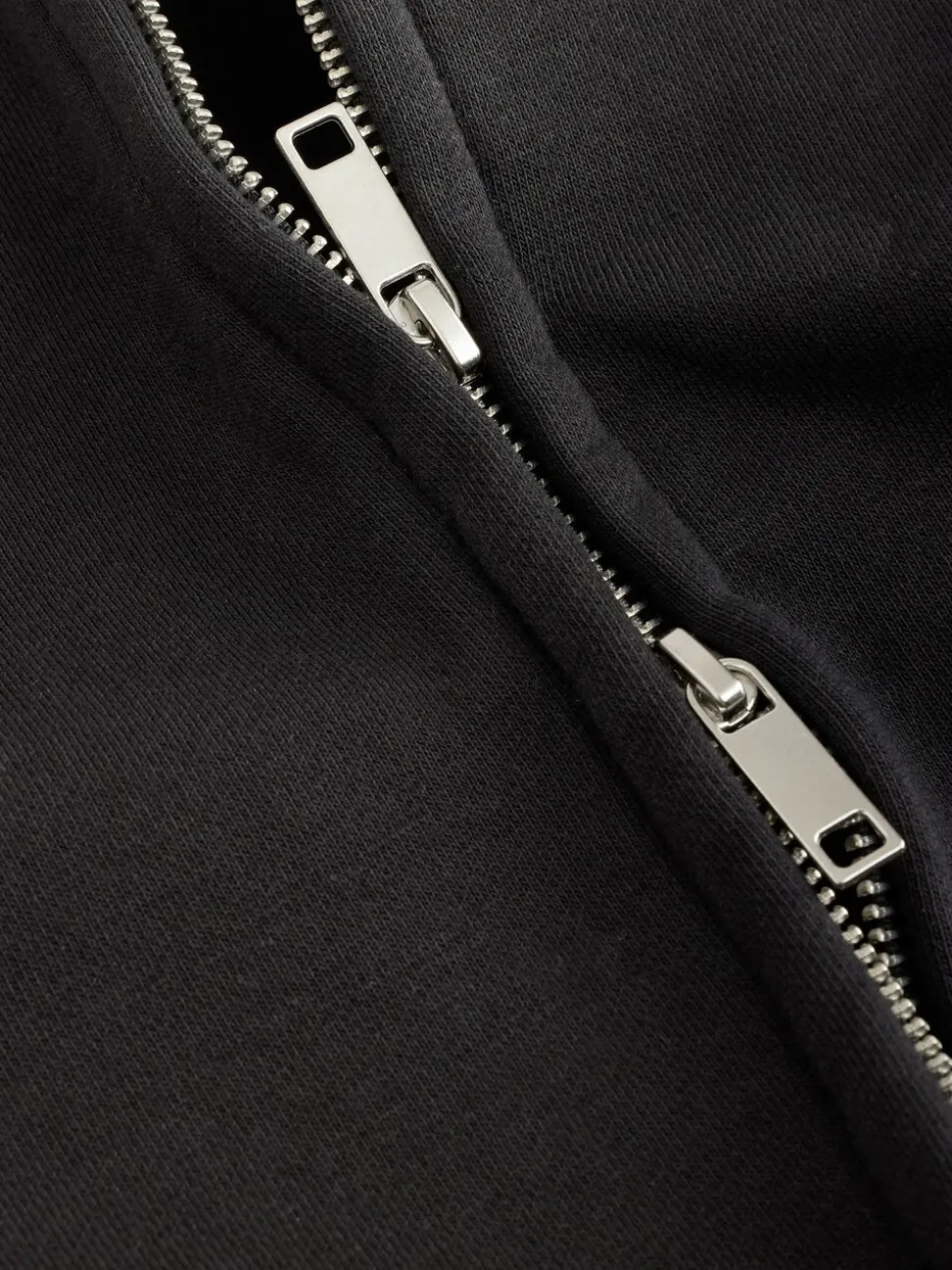 Zwart - Cotton Rich Jersey Full Zip Funnel Neck Sweatshirt