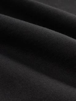 Zwart - Cotton Rich Jersey Full Zip Funnel Neck Sweatshirt