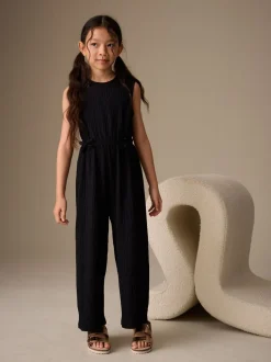 Zwart - Crinkle Jersey Jumpsuit (3-16yrs)