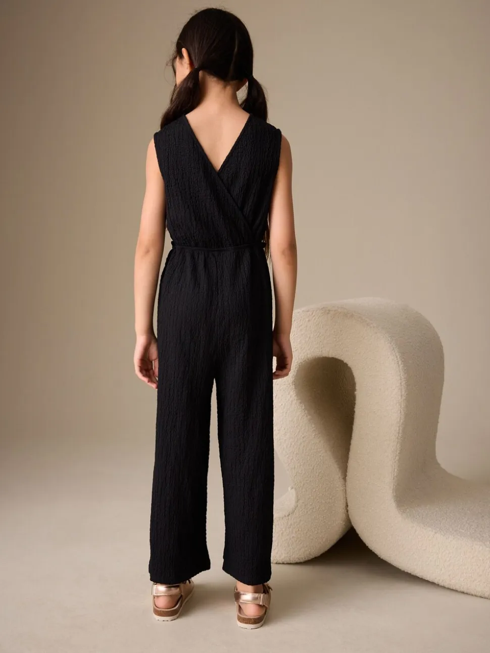 Zwart - Crinkle Jersey Jumpsuit (3-16yrs)