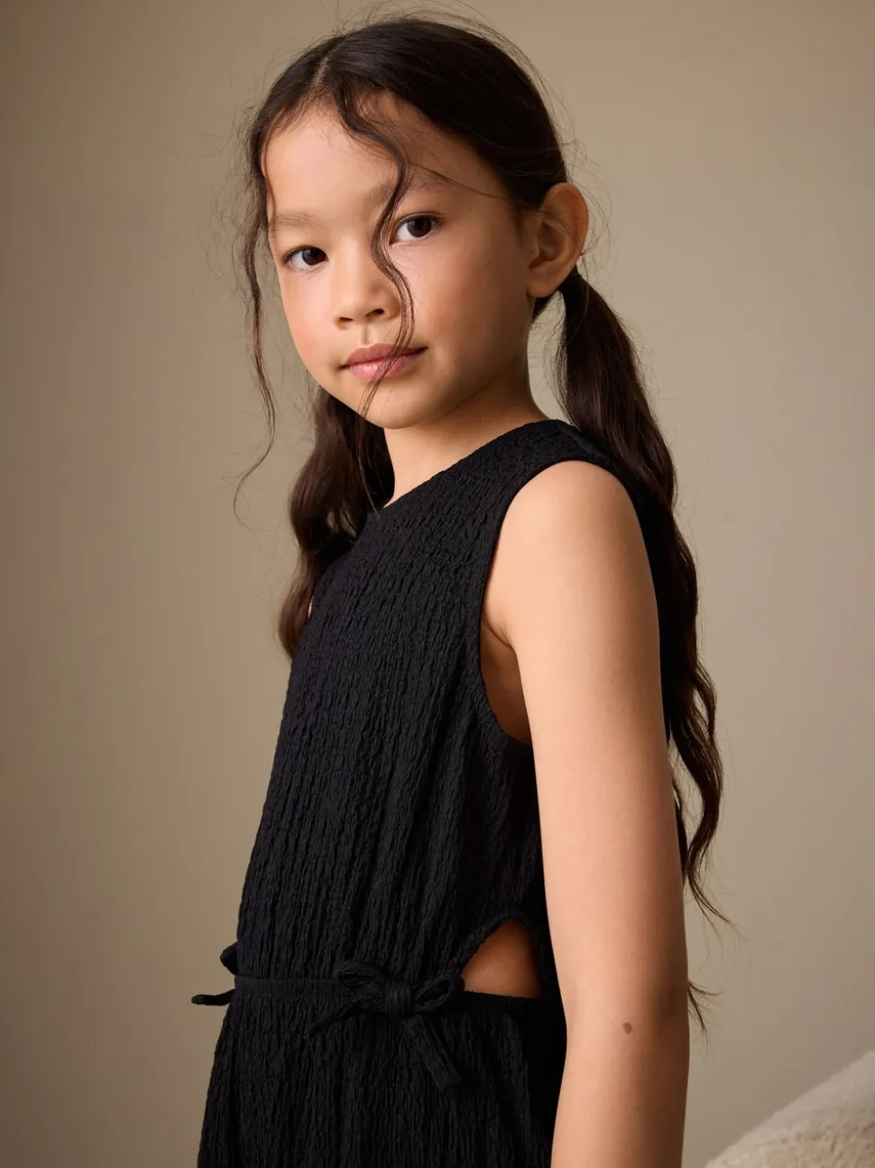 Zwart - Crinkle Jersey Jumpsuit (3-16yrs)