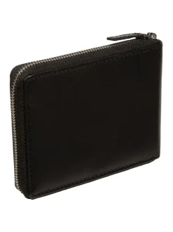 Zwart - Cultured London 'James' Leather Wallet