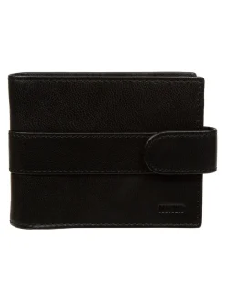 Zwart - Cultured London 'Leo' Leather Wallet
