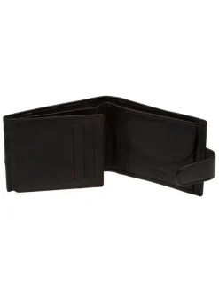 Zwart - Cultured London 'Leo' Leather Wallet