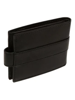Zwart - Cultured London 'Leo' Leather Wallet