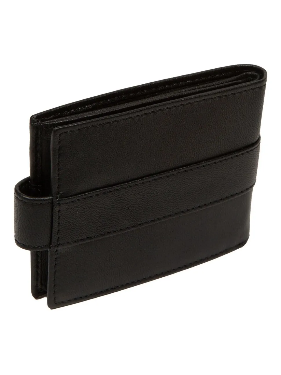 Zwart - Cultured London 'Leo' Leather Wallet