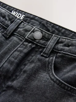 Zwart - Denim cargojeans met meerdere zakken en 100% katoen (3 - 16 jr)