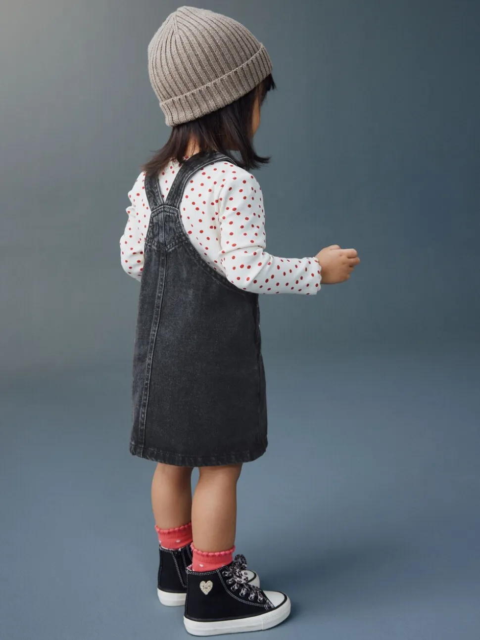 Zwart - Denim overgooier (3 mnd-8 jr)